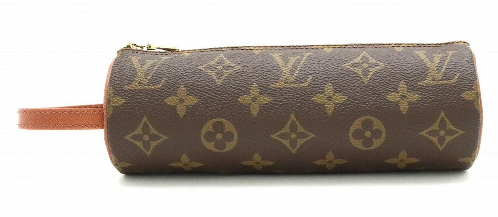 Louis Vuitton Monogram Trousse Ronde Pouch Golf Ball Holder Canvas Leather Brown